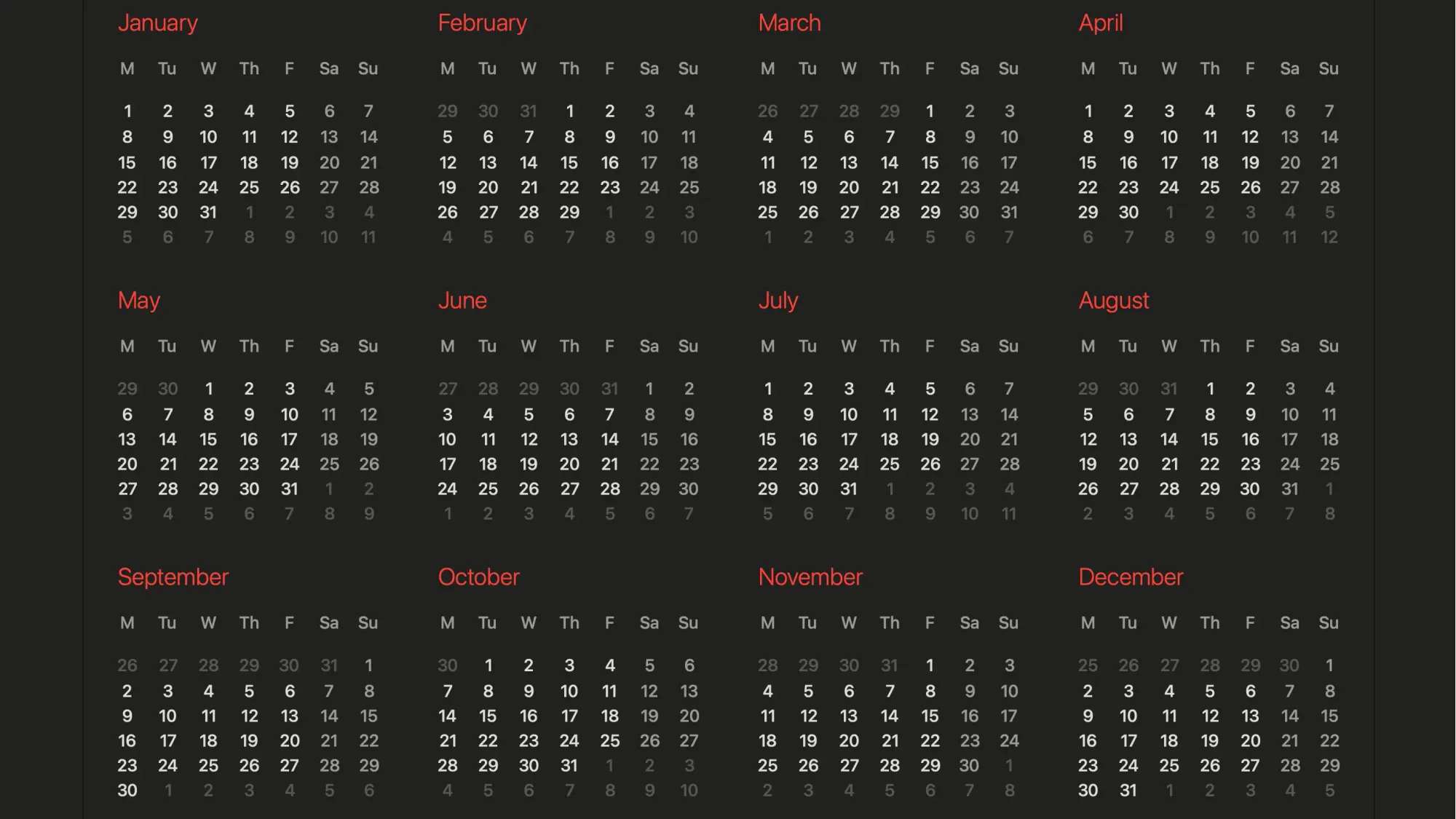 2024 Tournament Calendar
